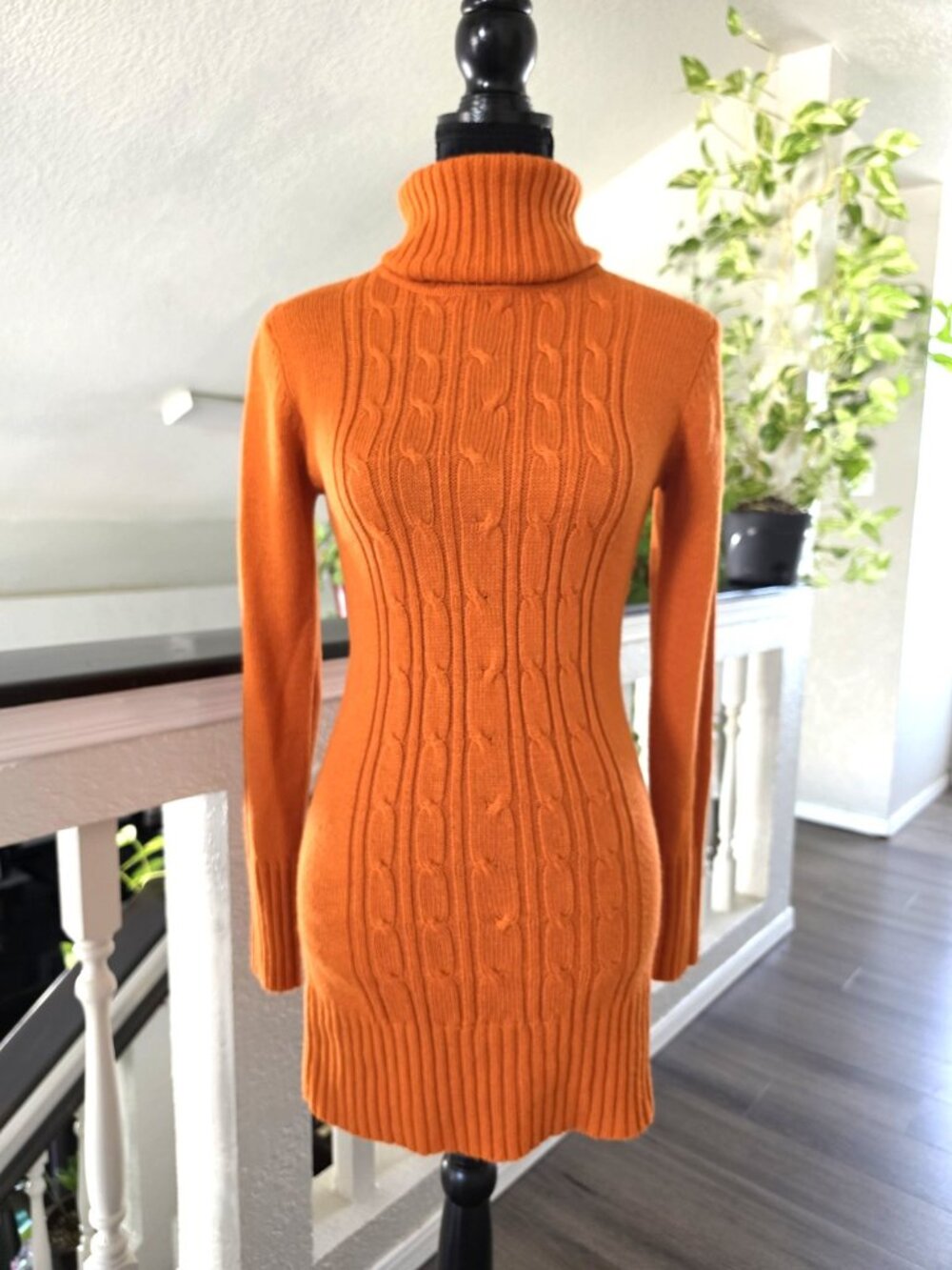 PINK CAT Orange Cable Knit Turtleneck Sweater Mini Dress (USA S) (CHINA L) - Picture 8 of 8